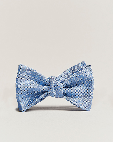 Mies | Rusetit | E. Marinella | Printed Silk Bow Tie Light Blue
