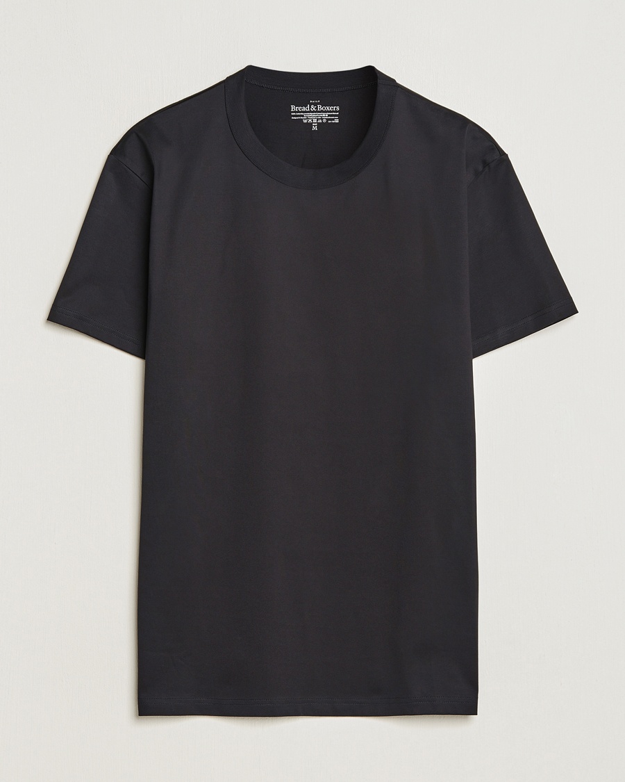 Bread & Boxers Pima Cotton Crew Neck T-Shirt Black – Musta