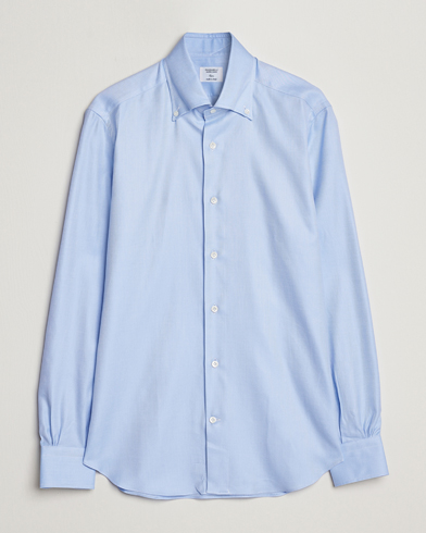 Mies | Rennot paidat | Mazzarelli | Soft Button Down Twill Shirt Light Blue