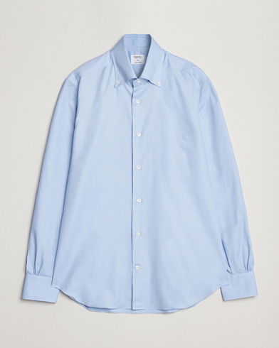 Mies |  | Mazzarelli | Soft Washed Button Down Oxford Shirt Light Blue