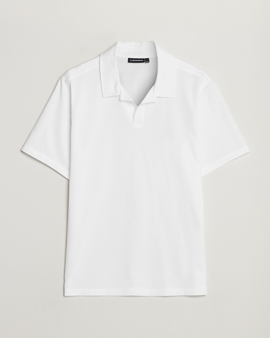 Mies |  | J.Lindeberg | Asher Open Collar Polo Shirt White