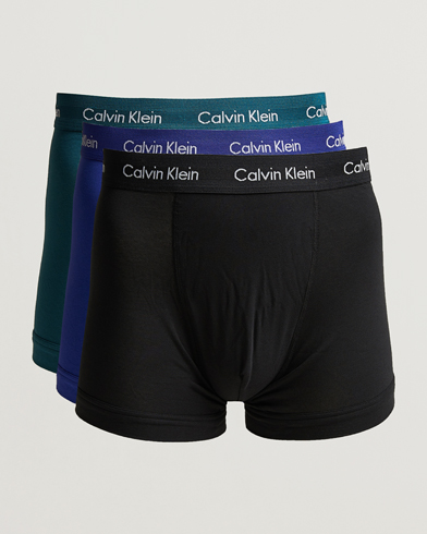 Mies |  | Calvin Klein | Cotton Stretch 3-Pack Trunk Blue/Black/Green