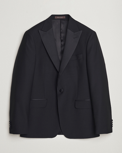 Mies | Smokkitakit | Oscar Jacobson | Frampton Wool Tuxedo Blazer Black