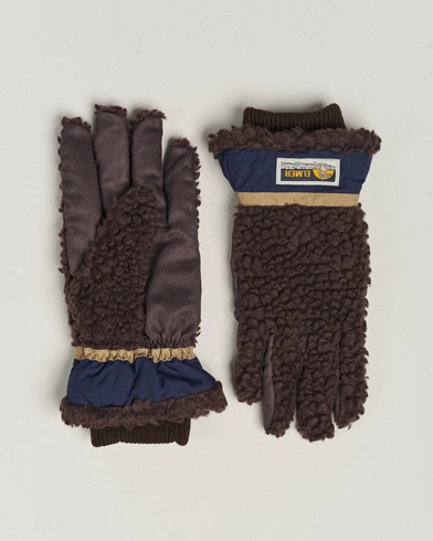 Mies |  | Elmer by Swany | Sota Wool Teddy Gloves Brown
