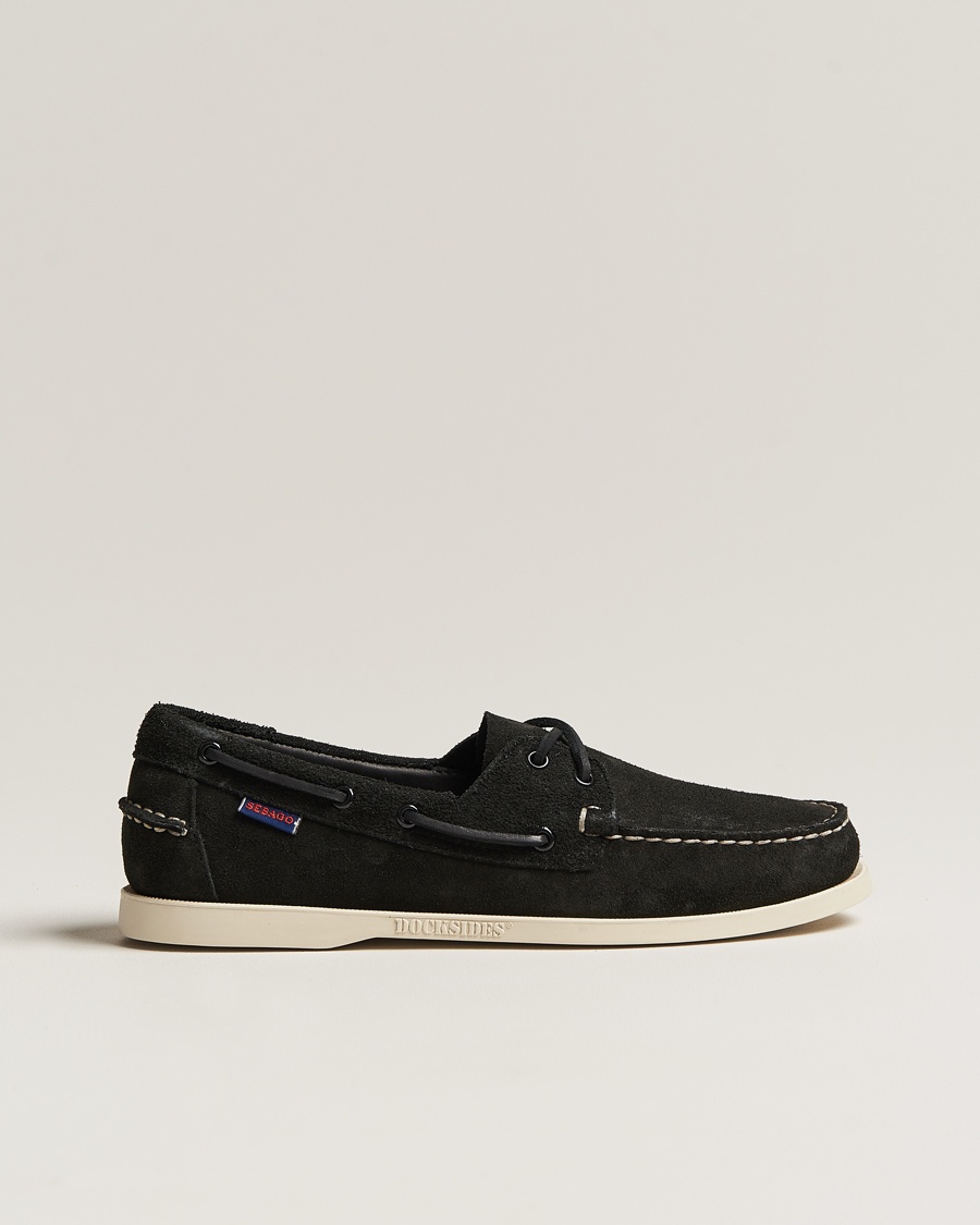 Sebago Docksides Suede Boat Shoe Black – Musta