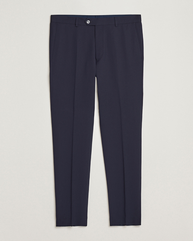 Mies | Housut | Oscar Jacobson | Denz Structured Wool Trousers Blue