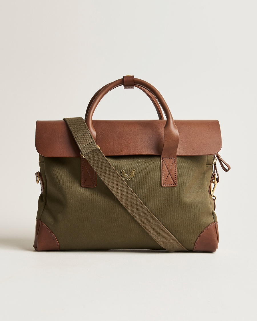 Bennett Winch Canvas Briefcase Olive – Vihreä