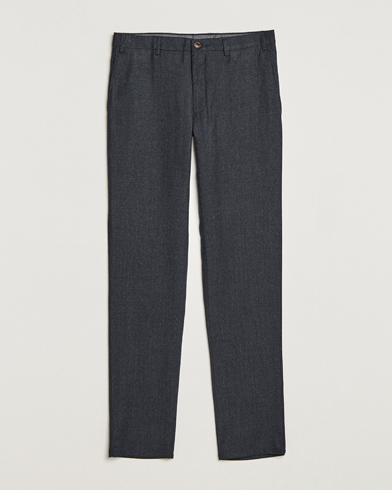 Mies |  | Canali | Slim Fit Flannel Trousers Charcoal
