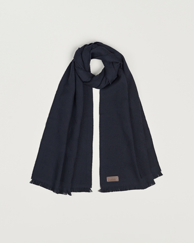 Mies | Canali | Canali | Textured Wool Scarf Navy