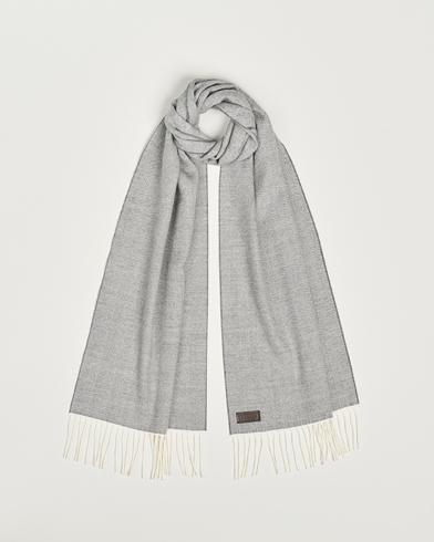 Mies |  | Canali | Herringbone Wool Scarf Light Grey