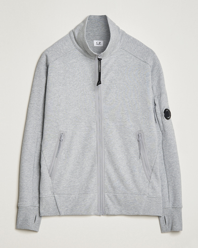 Mies | Fleecepuserot | C.P. Company | Diagonal Raised Fleece Full Zip Lens Sweatshirt Grey