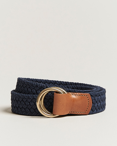 Mies | Anderson's | Anderson's | Woven Cotton Belt Navy