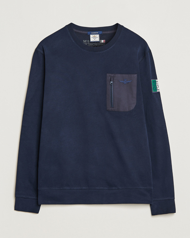 Mies |  | Aeronautica Militare | Felpa Cotton Pocket Sweatshirt Dark Blue