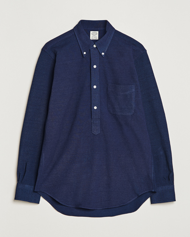 Mies |  | Kamakura Shirts | Vintage Ivy Knit Popover Shirt Navy