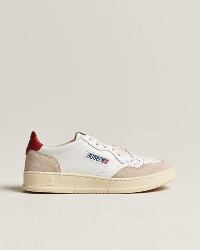 Mies | Tennarit | Autry | Medalist Low Leather/Suede Sneaker White/Red