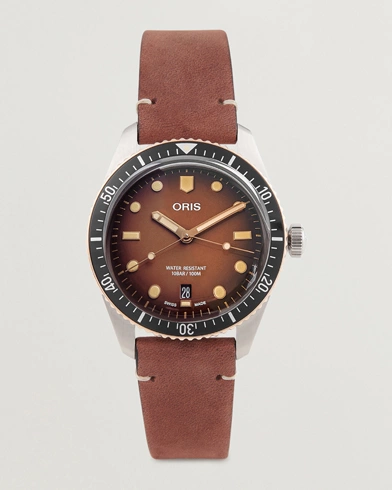 Mies | Nahkaranneke | Oris | Divers Sixty-Five 40mm Leather Bracelet Brown