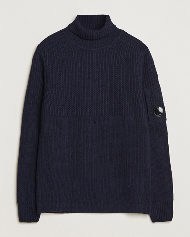 Mies | C.P. Company | C.P. Company | Heavy Knitted Lambswool Rollneck Total Eclipse