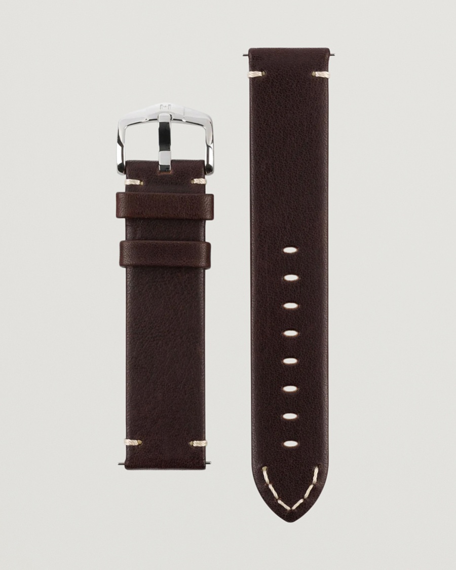 HIRSCH Ranger Retro Leather Watch Strap Brown – Ruskea