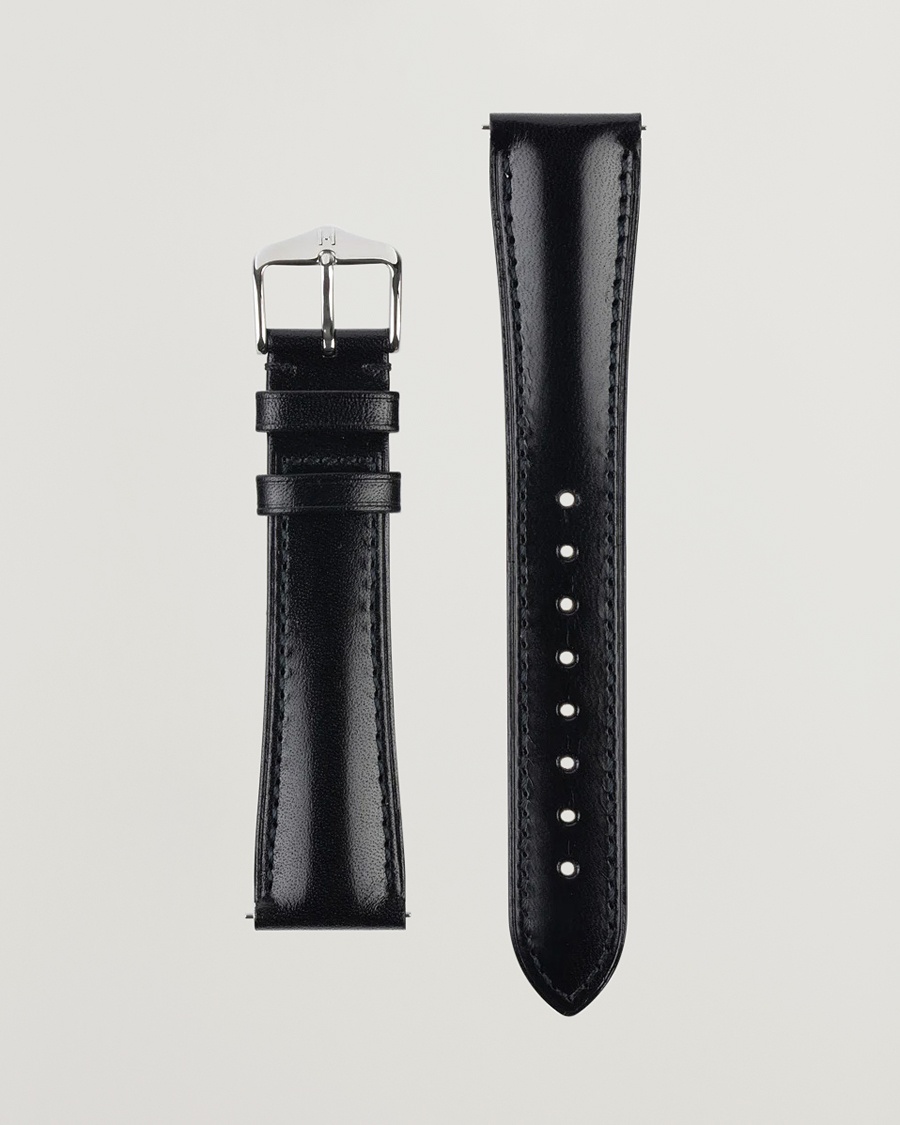 HIRSCH Siena Tuscan Leather Watch Strap Black – Musta