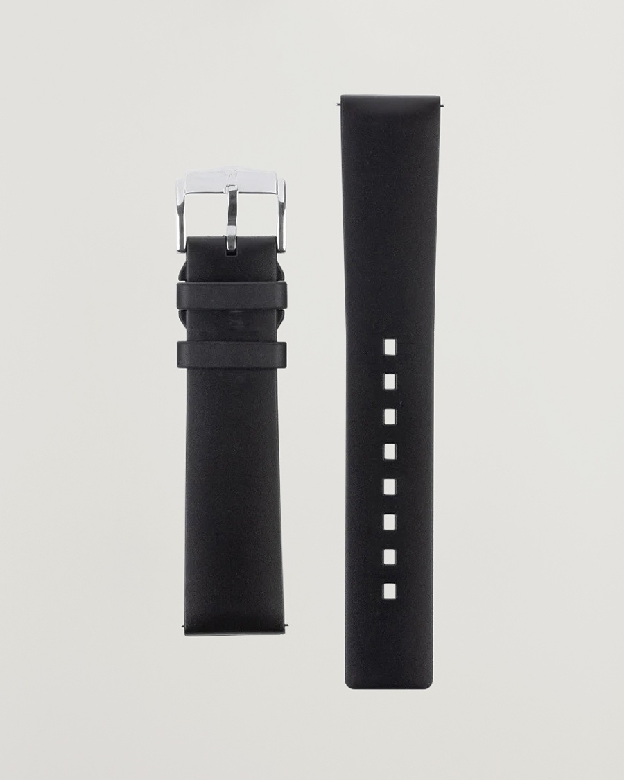 HIRSCH Pure Natural Rubber Watch Strap Black – Musta