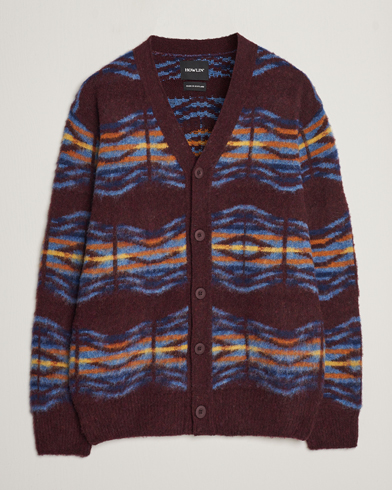 Mies |  | Howlin' | Brushed Wool  Pattern Cardigan Bordeaux