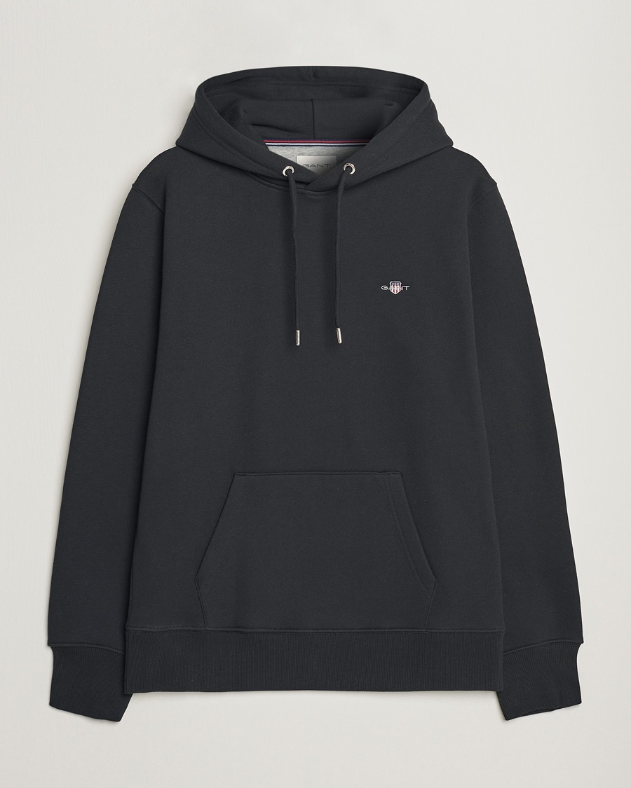 GANT Original Shield Logo Hoodie Black – Musta