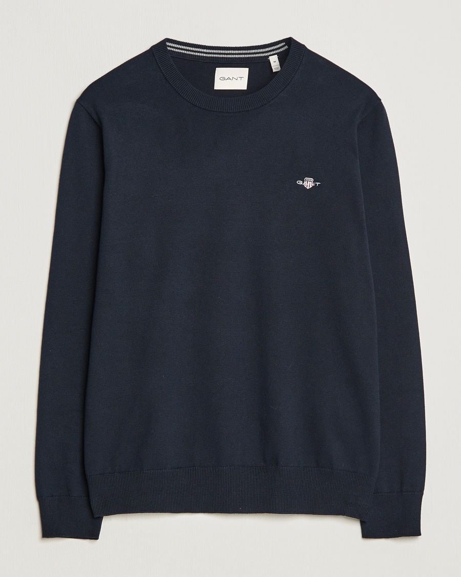 Gant Classic Cotton Crew Neck Evening Blue – Sininen
