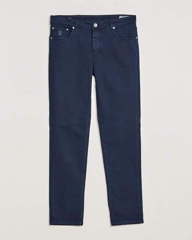 Mies | Quiet Luxury | Brunello Cucinelli | Traditional Fit 5-Pocket Pants Navy