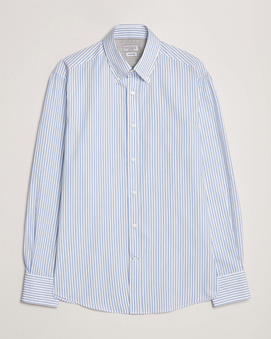 Mies | Rennot paidat | Brunello Cucinelli | Slim Fit Button Down Shirt Light Blue Stripe
