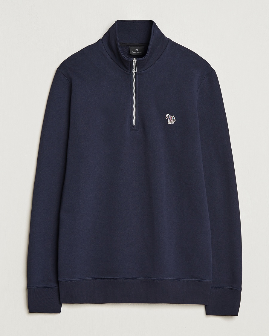 PS Paul Smith Zebra Organic Cotton Sweat Half Zip Navy – Sininen