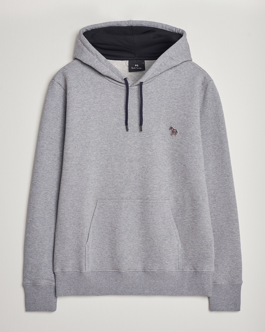 PS Paul Smith Zebra Organic Cotton Hoodie Grey Melange – Harmaa