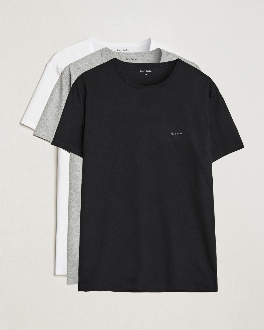 Paul Smith 3-Pack Crew Neck T-Shirt Black/Grey/White – Harmaa