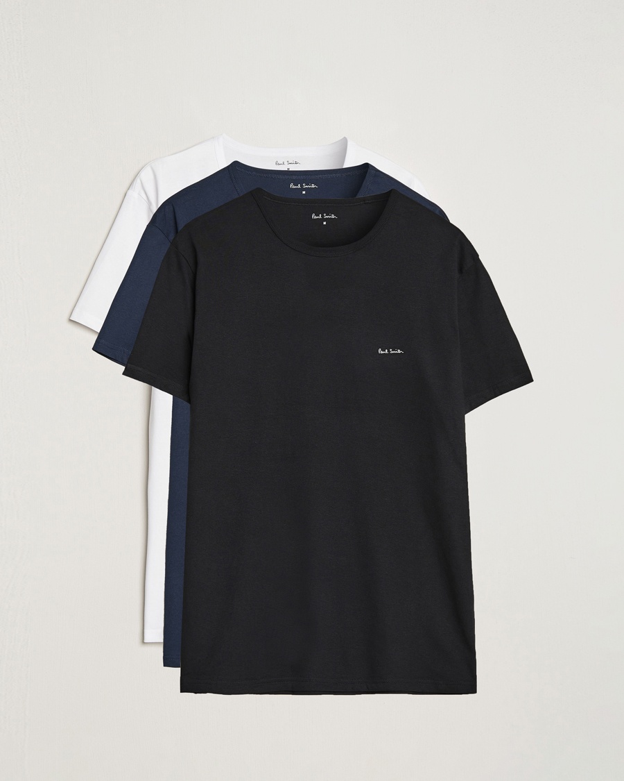 Paul Smith 3-Pack Crew Neck T-Shirt Black/Navy/White – Musta