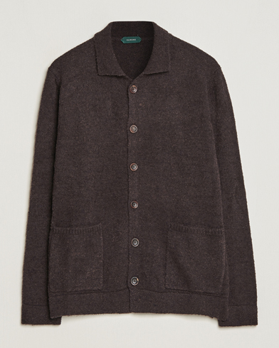 Mies | Zanone | Zanone | Boucle Wool Chore Jacket Dark Brown