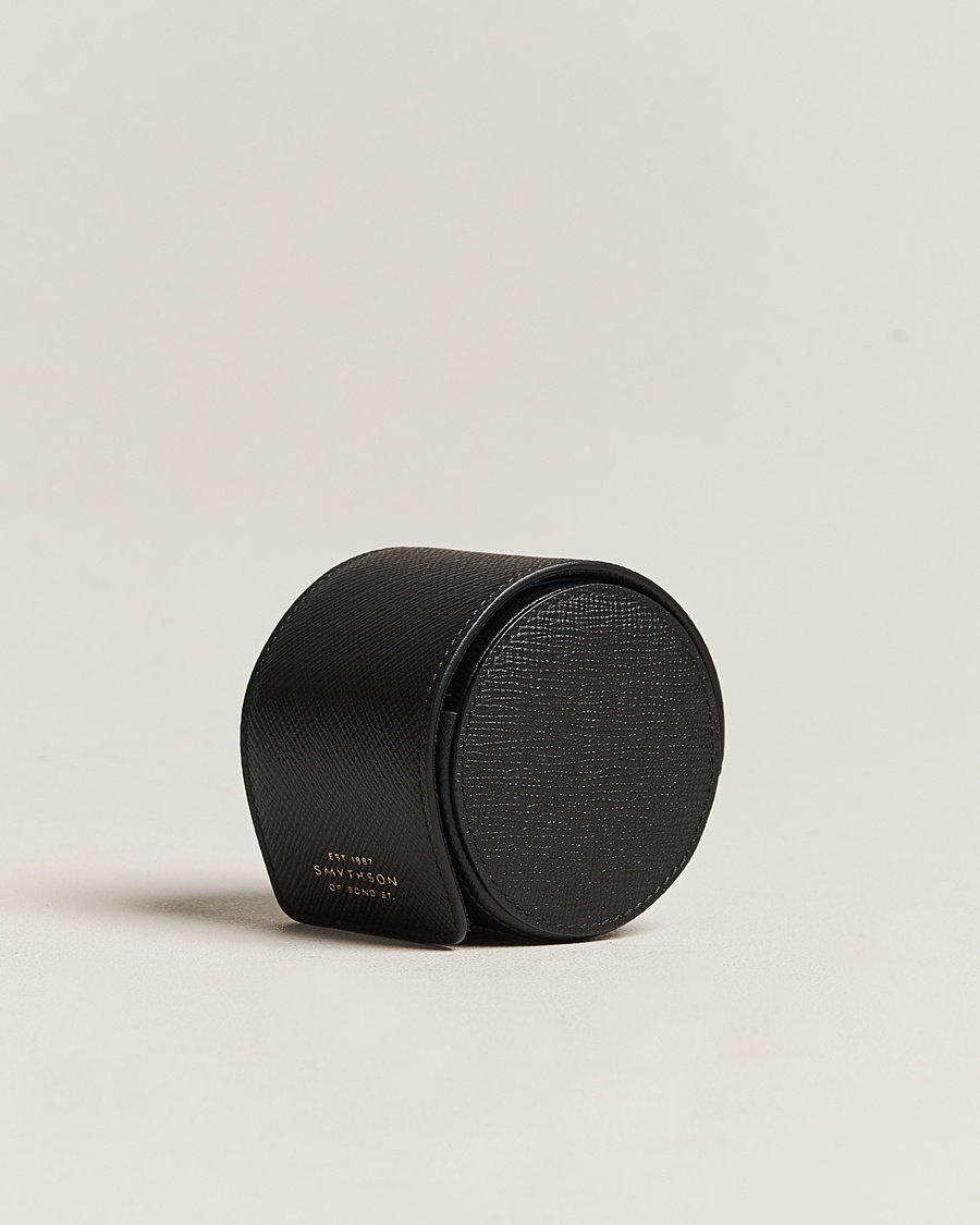 Smythson Panama Single Watch Roll Black – Musta