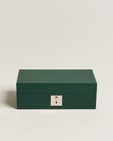 Mies |  | Smythson | Panama Lockable Watch And Cufflink Box Forest Green