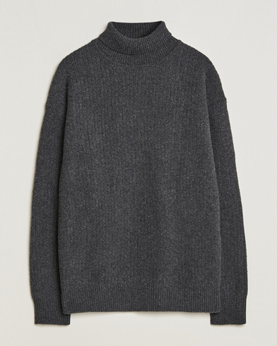 Mies |  | Filippa K | Wool Structured Polo Anthracite Melange