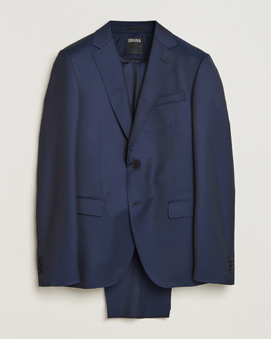Mies | Puvut | Zegna | Tailored Wool Suit Dark Blue