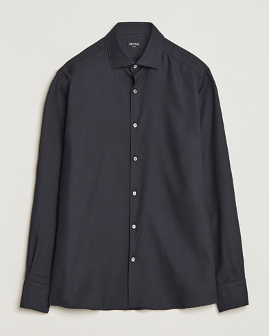Mies | Quiet Luxury | Zegna | Cotton/Cashmere Casual Shirt Navy