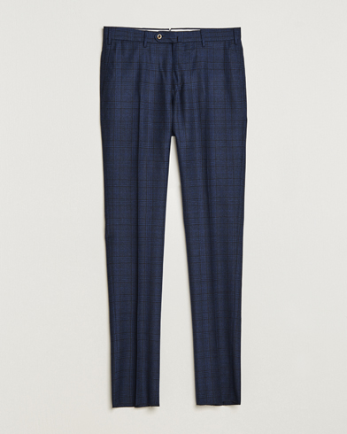 Mies | PT01 | PT01 | Slim Fit Prince Of Wales Wool Trousers Navy