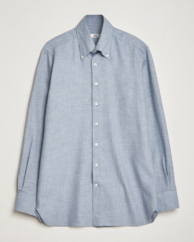 Mies | Luxury Brands | 100Hands | Cotton Button Down Flannel Shirt Grey