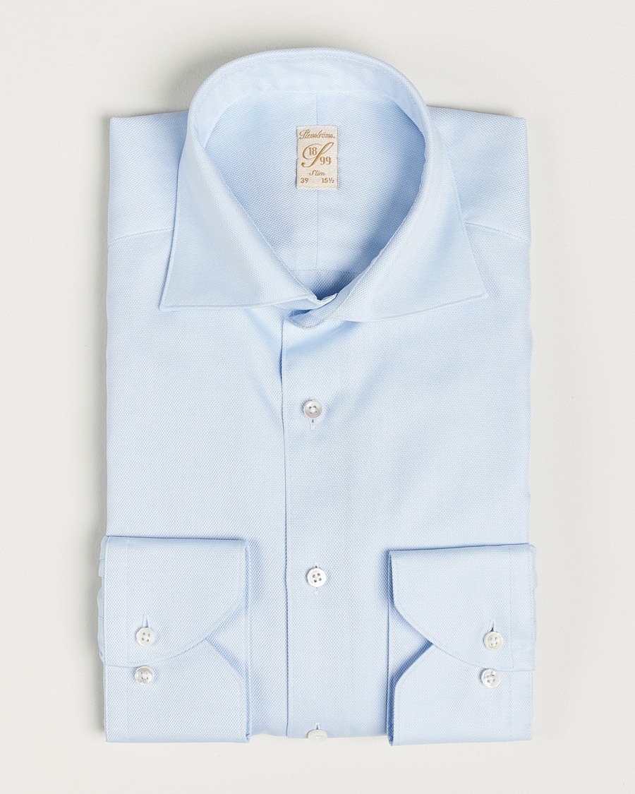 Stenströms 1899 Slim Cotton Royal Oxford Shirt Light Blue – Sininen