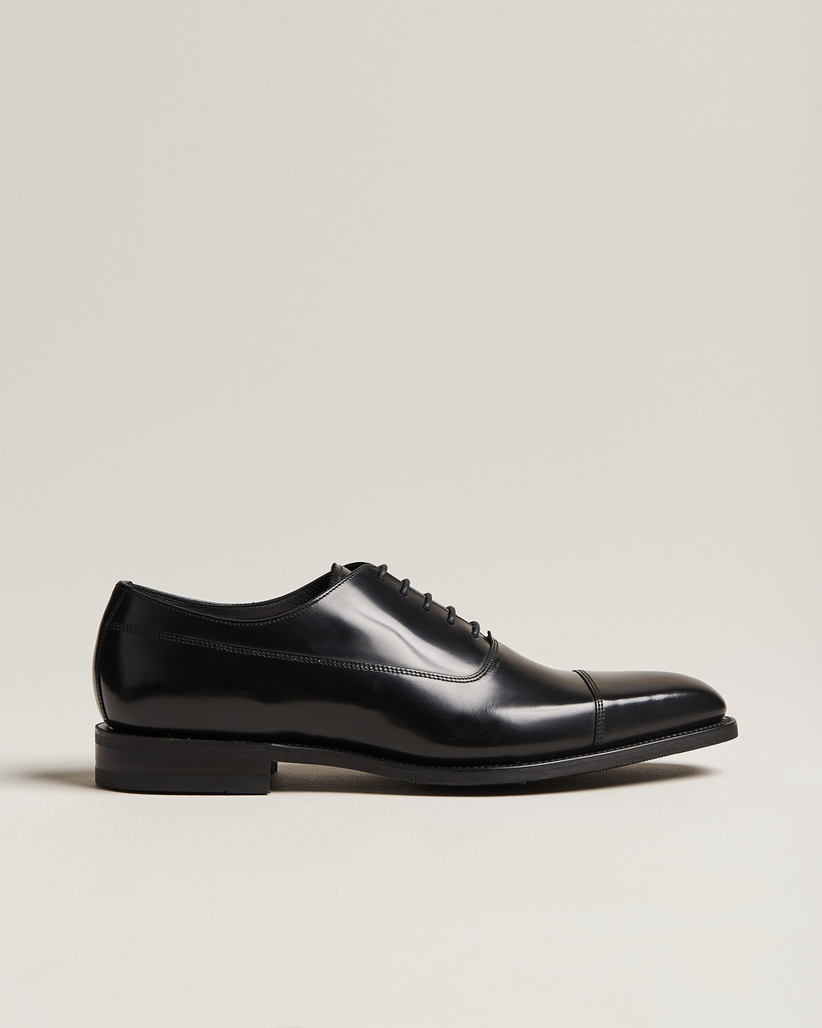 Loake Shoemakers Truman Polished Oxford Toe Cap Black – Musta