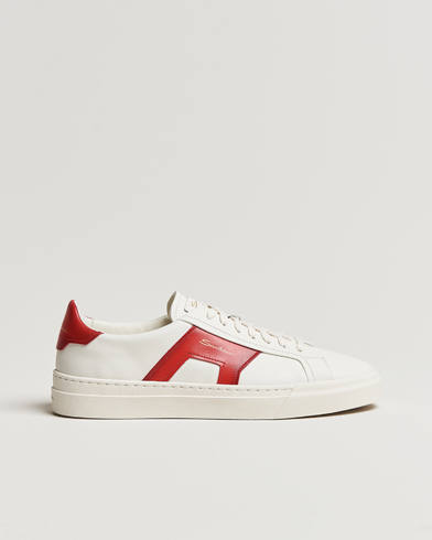 Mies | Santoni | Santoni | Double Buckle Sneakers White/Red