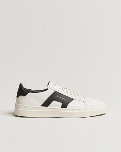 Mies | Santoni | Santoni | Double Buckle Sneakers White/Black