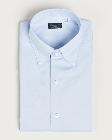 Mies |  | Finamore Napoli | Milano Slim Oxford Button Down Shirt Light Blue
