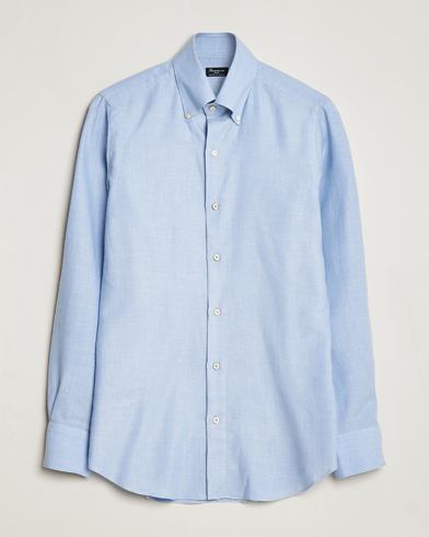 Mies | Kauluspaidat | Finamore Napoli | Milano Slim Cashmere BD Shirt Light Blue