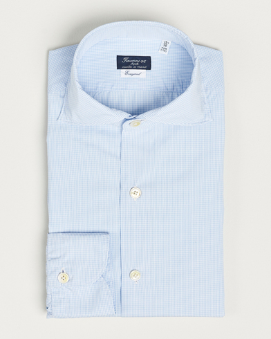 Mies | Rennot paidat | Finamore Napoli | Milano Slim Washed Dress Shirt Blue Check
