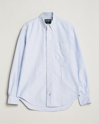 Mies |  | Gitman Vintage | Button Down Striped Oxford Shirt Light Blue