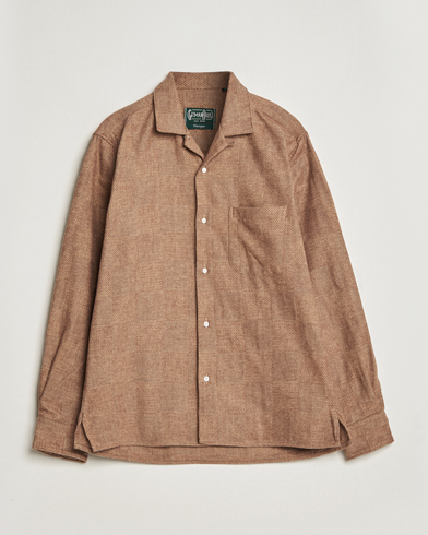 Mies | Gitman Vintage | Gitman Vintage | Brushed Patchwork Camp Shirt Tan